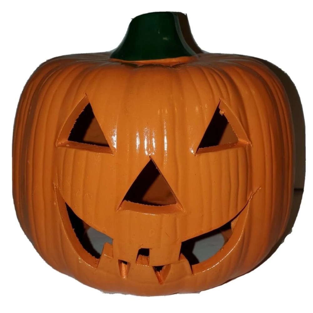 Orange Jack-O'-Lantern Decoration Porcelain Pumpkin Candle Holder Halloween